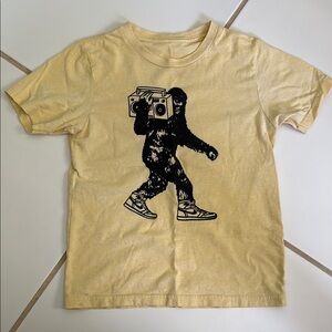 Sasquatch Big Foot Swoosh Sneakers Yellow Graphic Kids T-Shirt